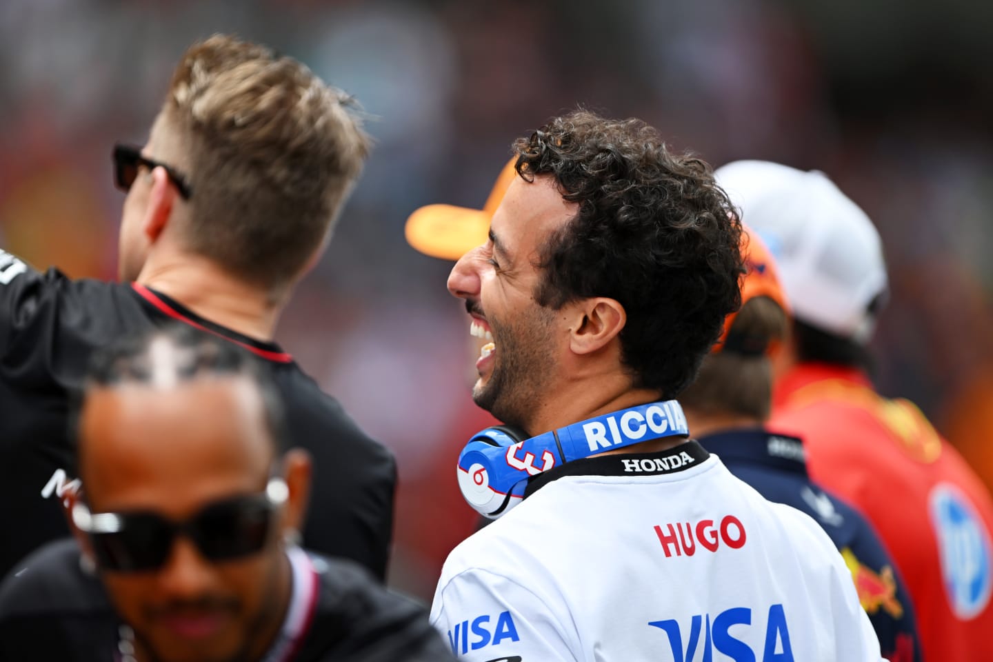 BARCELONA, SPAIN - JUNE 23: Daniel Ricciardo of Australia and Visa Cash App RB looks on from the drivers parade prior to the F1 Grand Prix of Spain at Circuit de Barcelona-Catalunya on June 23, 2024 in Barcelona, Spain. (Photo by Rudy Carezzevoli/Getty Images)