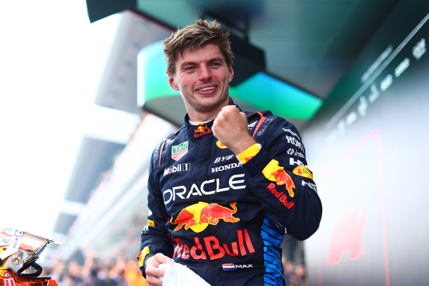 BARCELONA, SPAIN - JUNE 23: Race winner Max Verstappen of the Netherlands and Oracle Red Bull