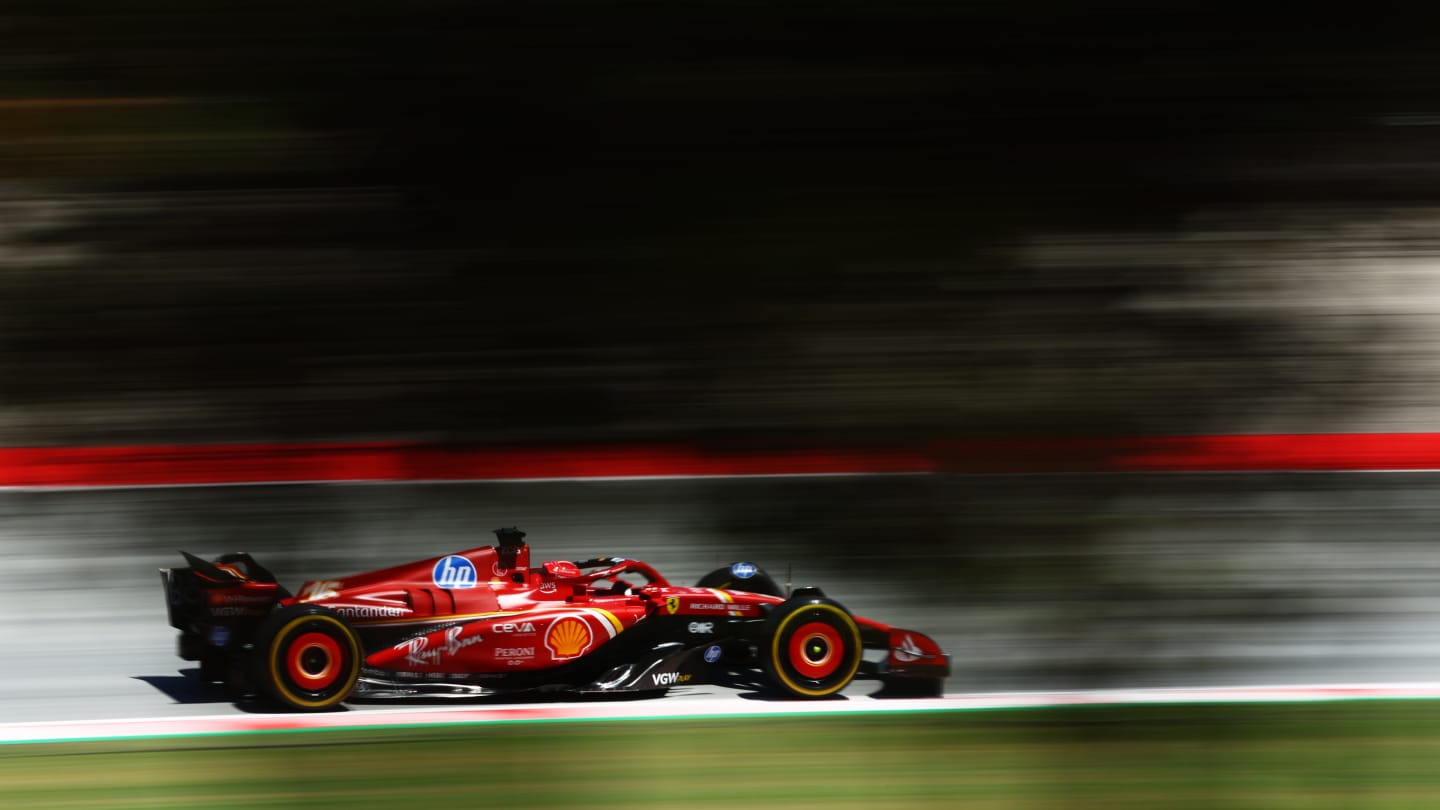 BARCELONA, SPAIN - JUNE 21: Charles Leclerc of Monaco driving the (16) Ferrari SF-24 on track