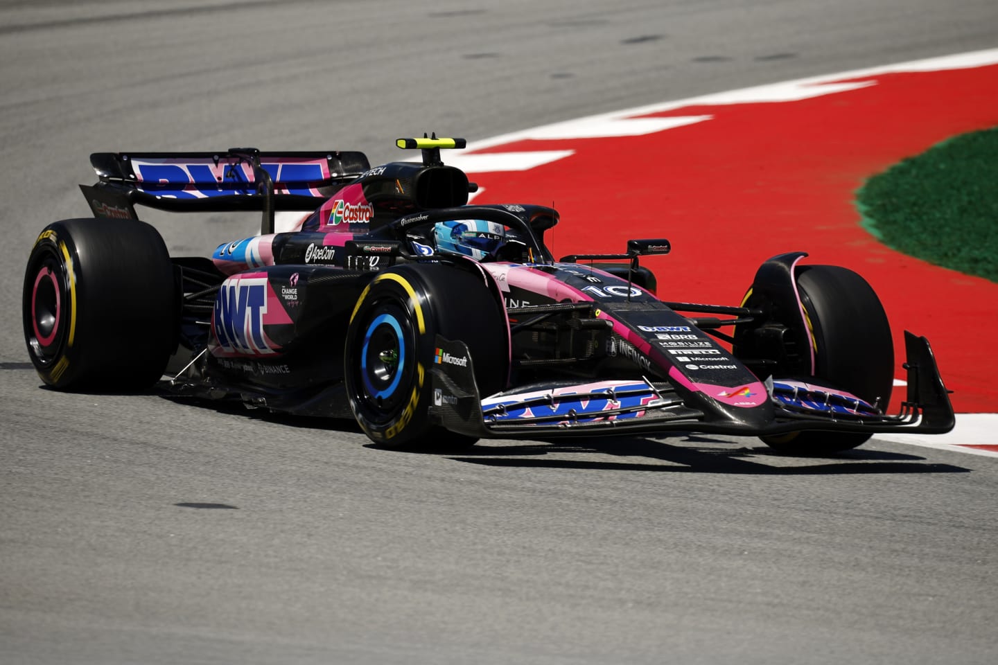 BARCELONA, SPAIN - JUNE 21: Pierre Gasly of France driving the (10) Alpine F1 A524 Renault on track