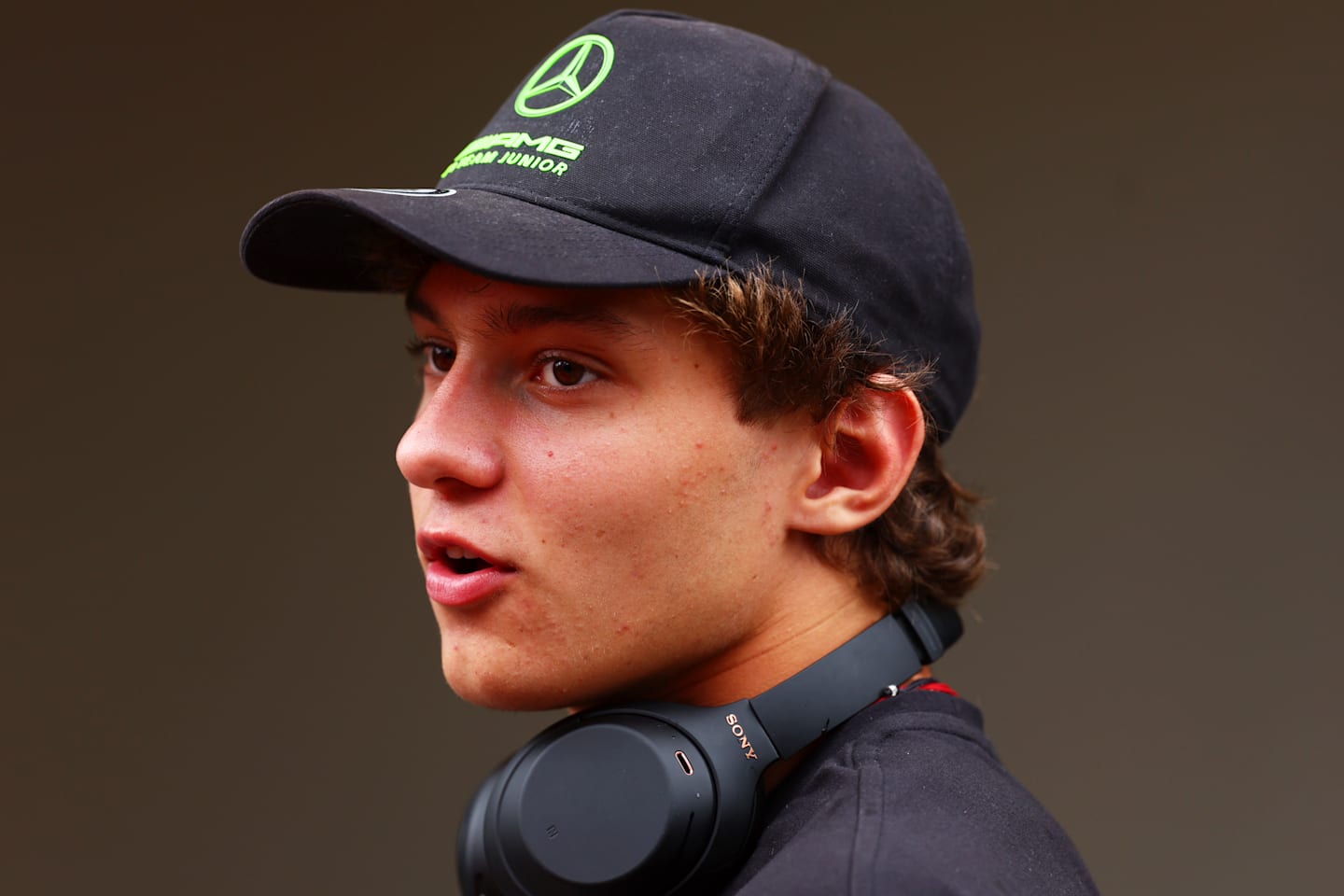 BARCELONA, SPAIN - JUNE 20: Andrea Kimi Antonelli of Italy and Mercedes looks on in the Paddock