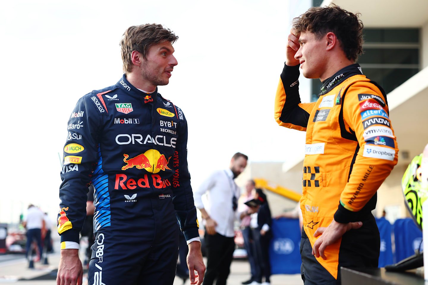 AUSTIN, TEXAS - OCTOBER 19: Pole position qualifier Lando Norris of Great Britain and McLaren