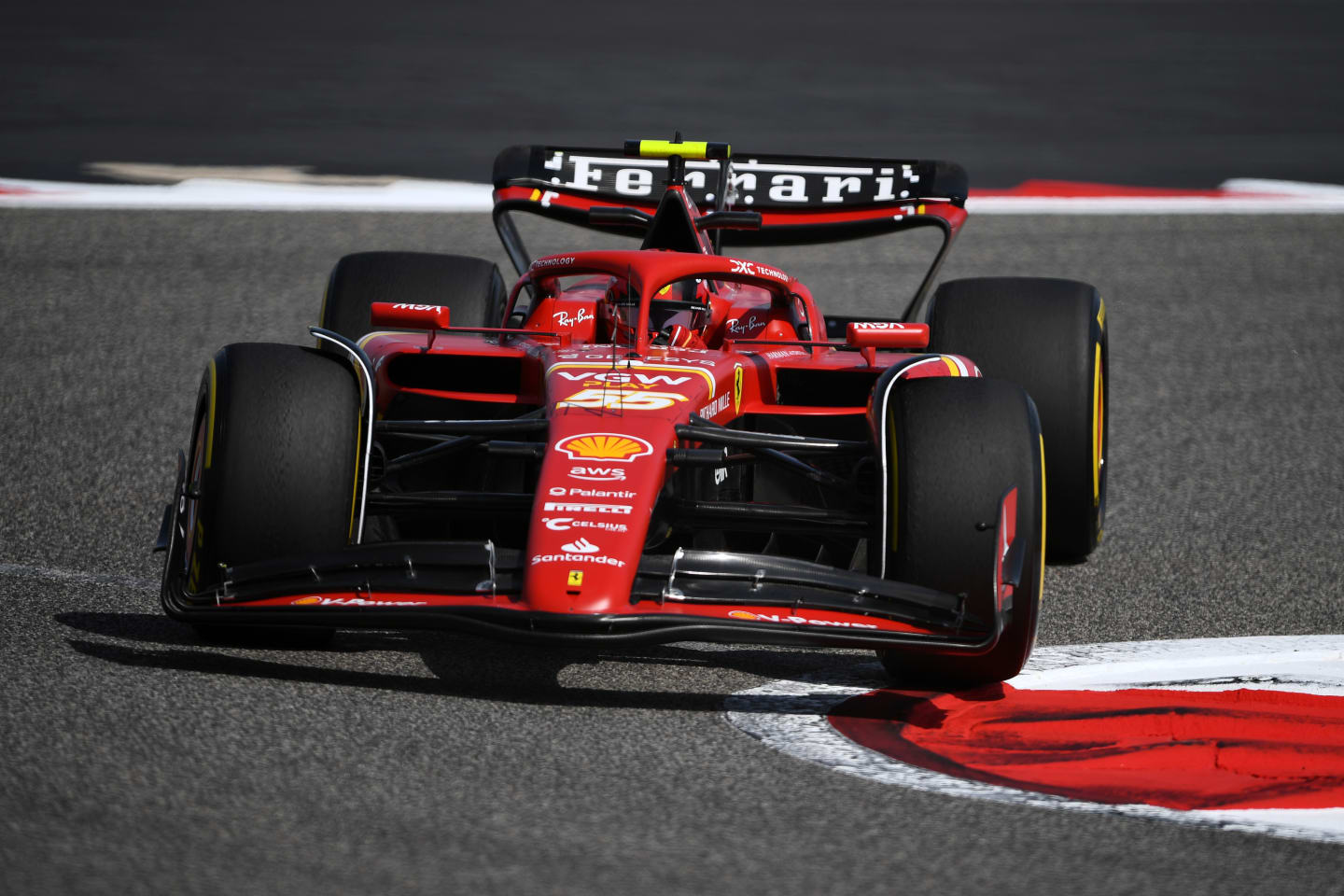 BAHRAIN, BAHRAIN - FEBRUARY 23: Carlos Sainz of Spain driving (55) the Ferrari SF-24 on track