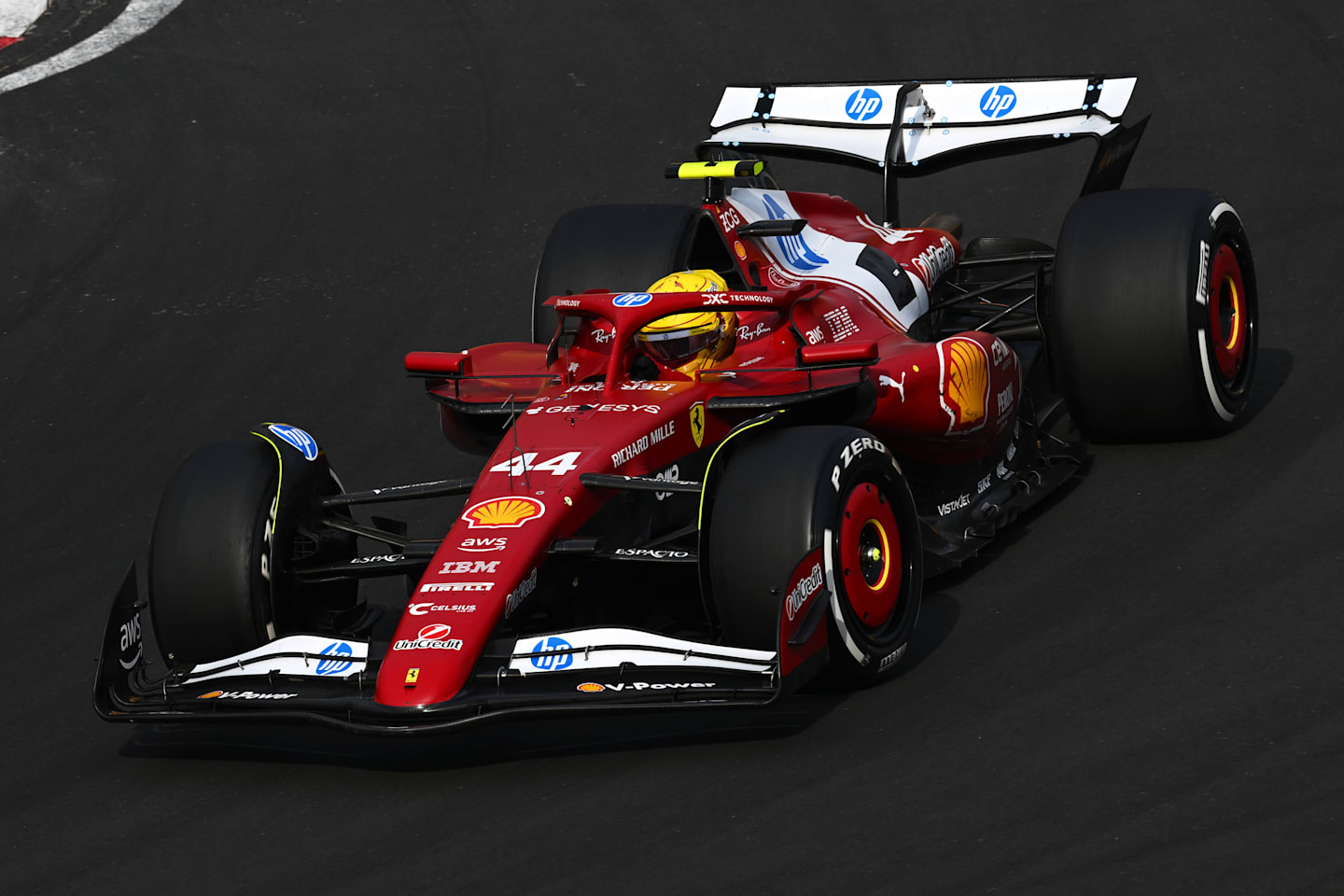 SHANGHAI, CHINA - MARCH 23: Lewis Hamilton of Great Britain driving the (44) Scuderia Ferrari SF-25