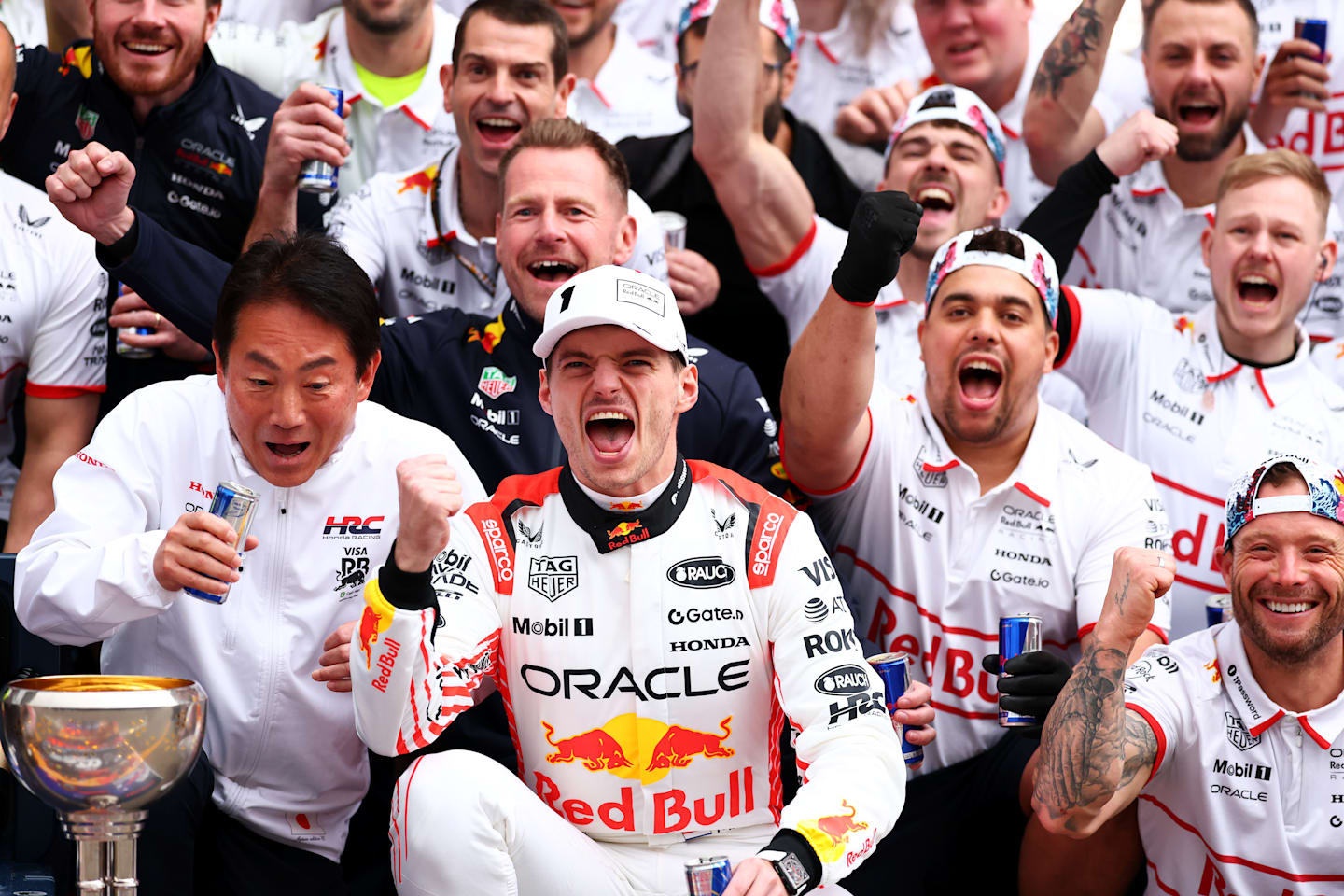 SUZUKA, JAPAN - APRIL 06: Race winner Max Verstappen of the Netherlands and Oracle Red Bull Racing