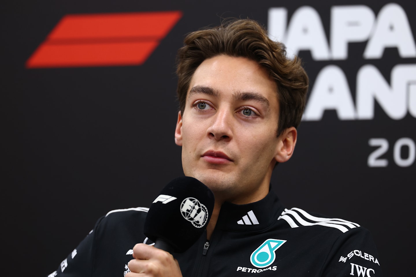 SUZUKA, JAPAN - APRIL 03: George Russell of Great Britain and Mercedes AMG Petronas F1 Team in the