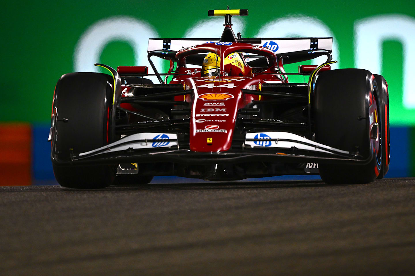 BAHRAIN, BAHRAIN - APRIL 12: Lewis Hamilton of Great Britain driving the (44) Scuderia Ferrari