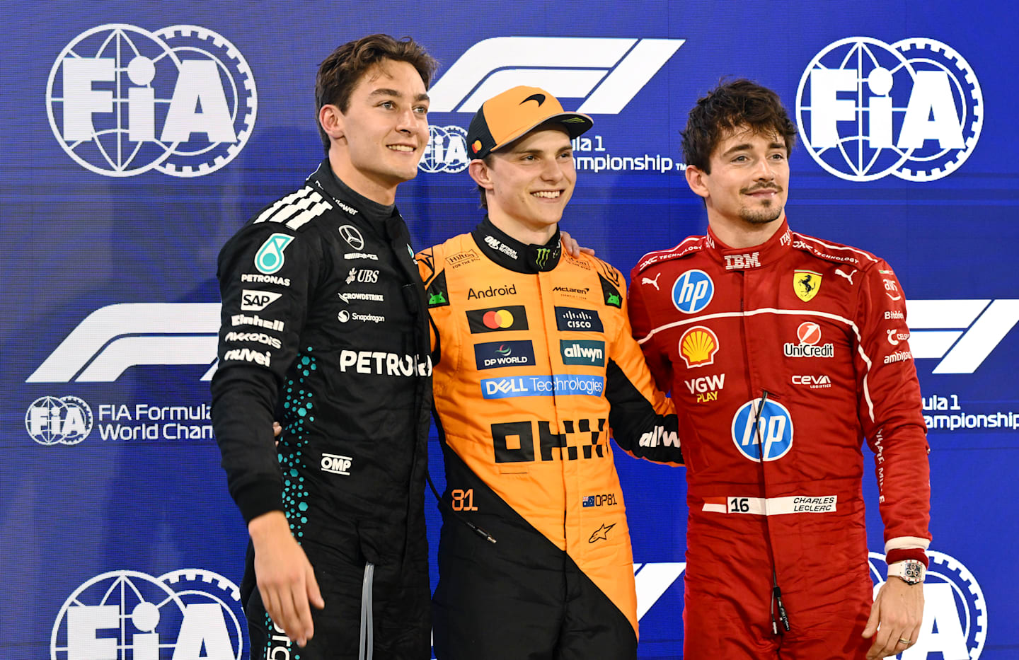 BAHRAIN, BAHRAIN - APRIL 12: Pole position qualifier Oscar Piastri of Australia and McLaren Second