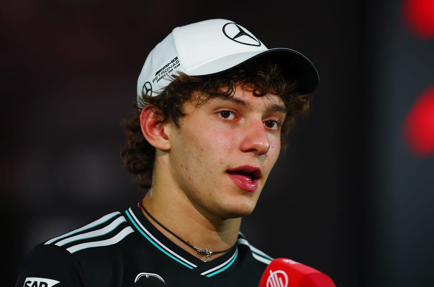 BAHRAIN, BAHRAIN - APRIL 12: Fourth placed qualifier Andrea Kimi Antonelli of Italy and Mercedes