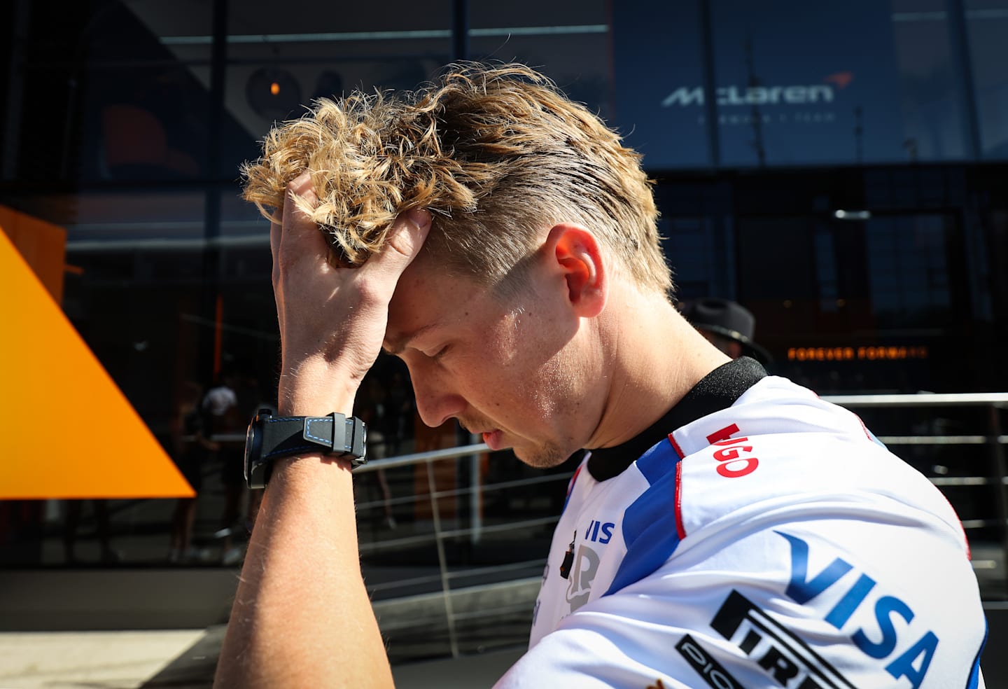 IMOLA, ITALY - MAY 18: Liam Lawson of New Zealand and Visa Cash App Racing Bulls looks on prior to
