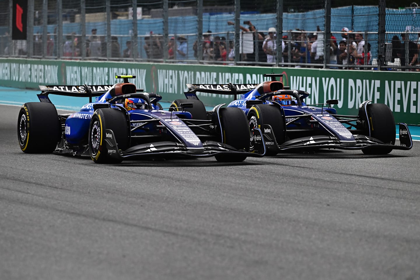 MIAMI, FLORIDA - MAY 04: Carlos Sainz of Spain driving the (55) Williams FW47 Mercedes and