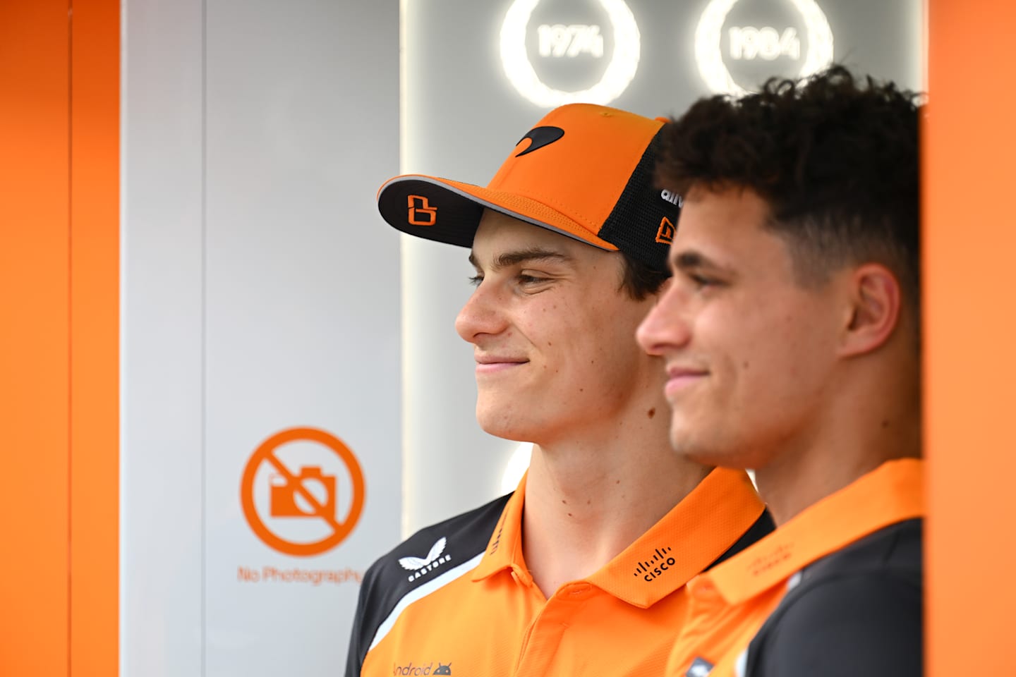 JEDDAH, SAUDI ARABIA - APRIL 17: Oscar Piastri of Australia and McLaren and Lando Norris of Great