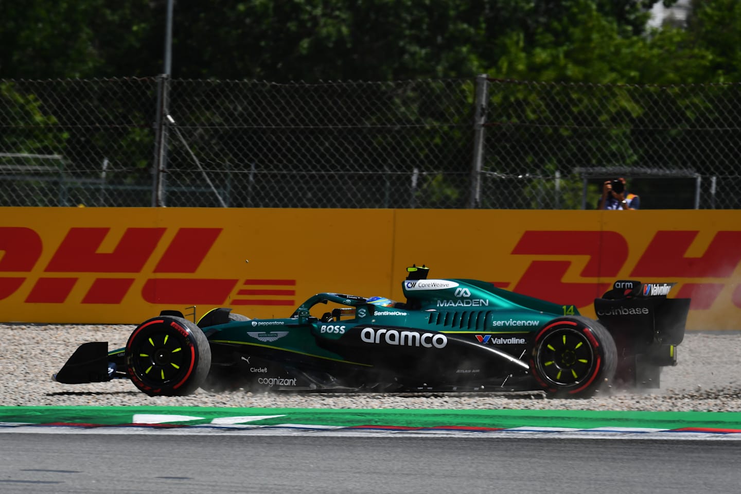 BARCELONA, SPAIN - JUNE 01: Fernando Alonso of Spain driving the (14) Aston Martin F1 Team AMR25