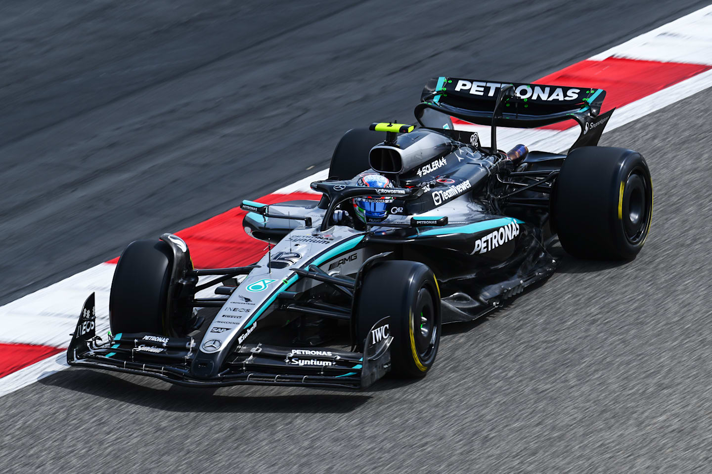 BAHRAIN, BAHRAIN - FEBRUARY 28: Andrea Kimi Antonelli of Italy driving the (12) Mercedes AMG