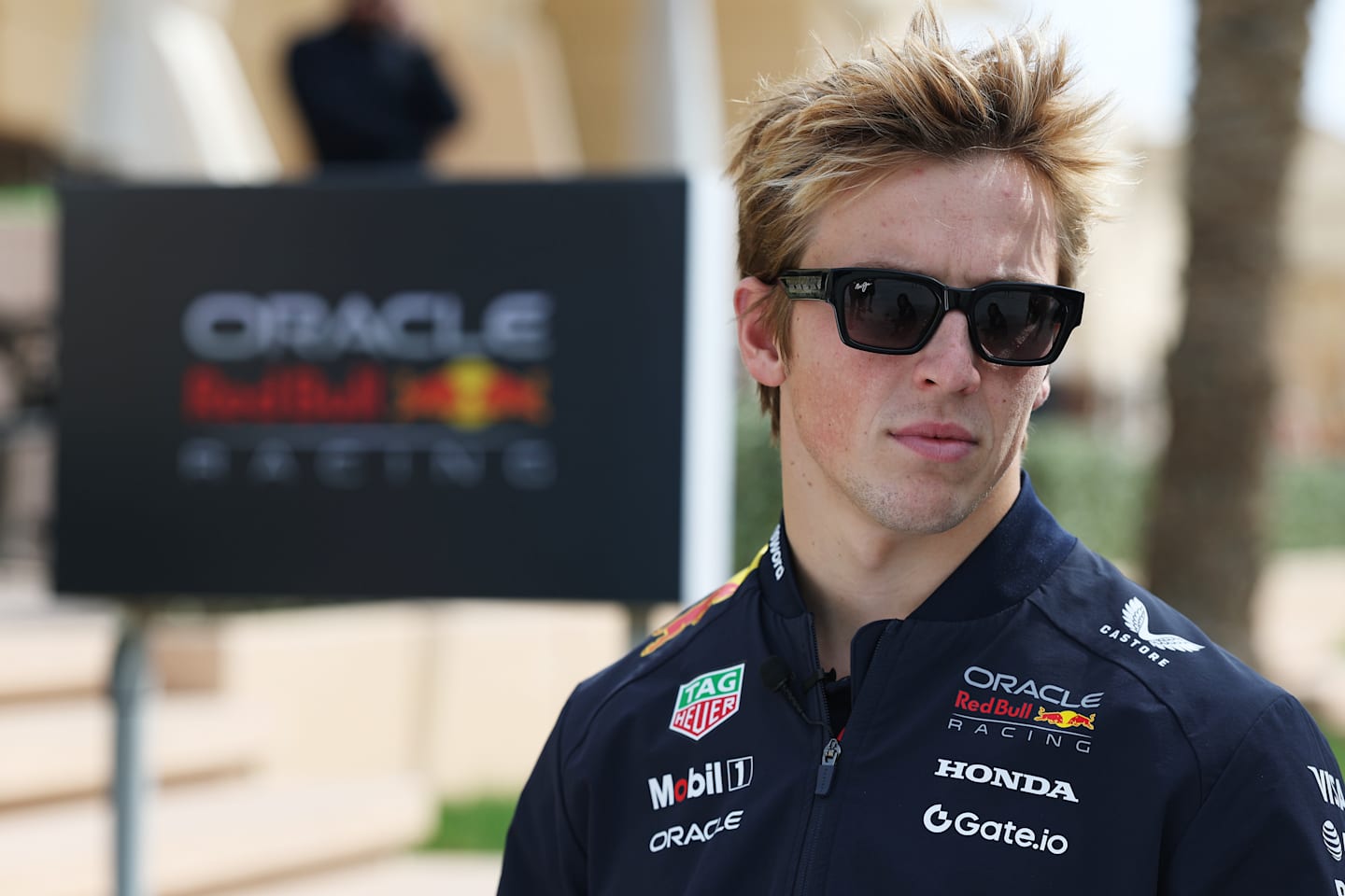 BAHRAIN, BAHRAIN - FEBRUARY 28: Liam Lawson of New Zealand and Oracle Red Bull Racing looks on in
