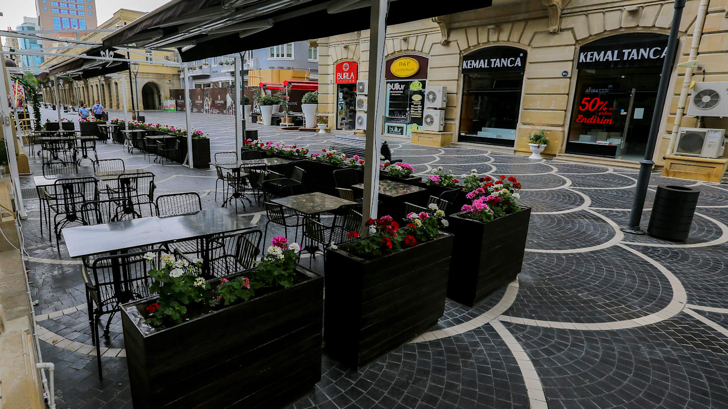 BAKU, AZERBAIJAN - JUNE 21: Cafes and restaurants are closed during lockdown due to the coronavirus