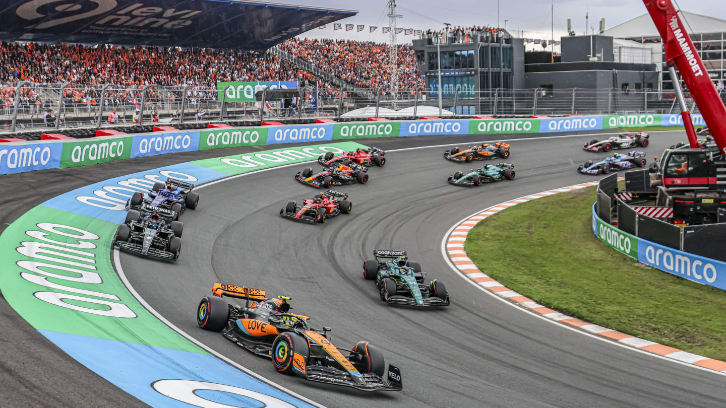 Lando Norris of Great Britain driving the car no 4 a Mercedes MCL60 of McLaren F1 Team on truck