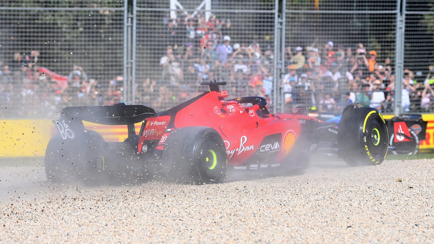 MELBOURNE, AUSTRALIA - APRIL 02: Charles Leclerc of Monaco driving the (16) Ferrari SF-23 gets