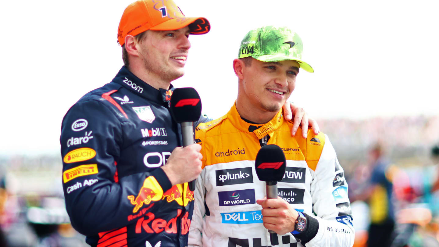 NORTHAMPTON, ENGLAND - JULY 09: Race winner, Max Verstappen of the Netherlands and Oracle Red Bull