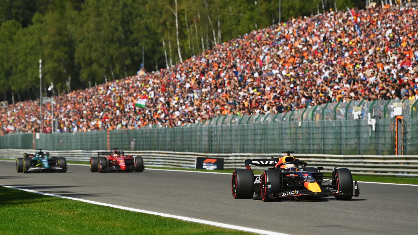 SPA, BELGIUM - AUGUST 28: Max Verstappen of the Netherlands driving the (1) Oracle Red Bull Racing