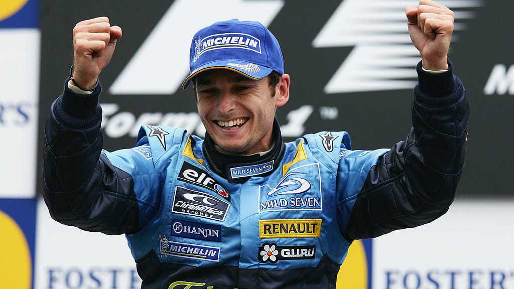 MELBOURNE, AUSTRALIA - MARCH 6: Giancarlo Fisichella of Italy and the Renault Team celebrates his