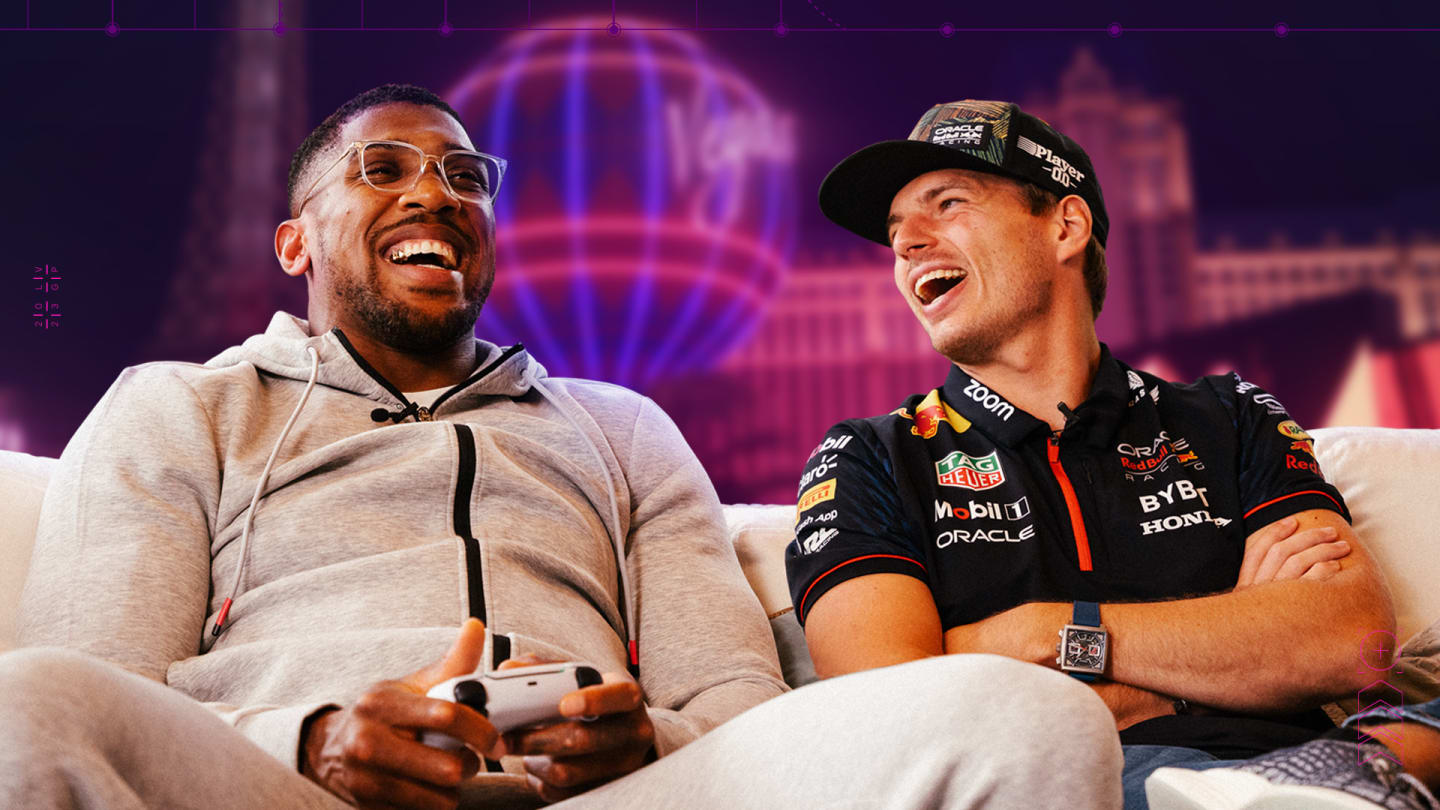 Max Verstappen and Anthony Joshua, F1 23, Las Vegas Grand Prix