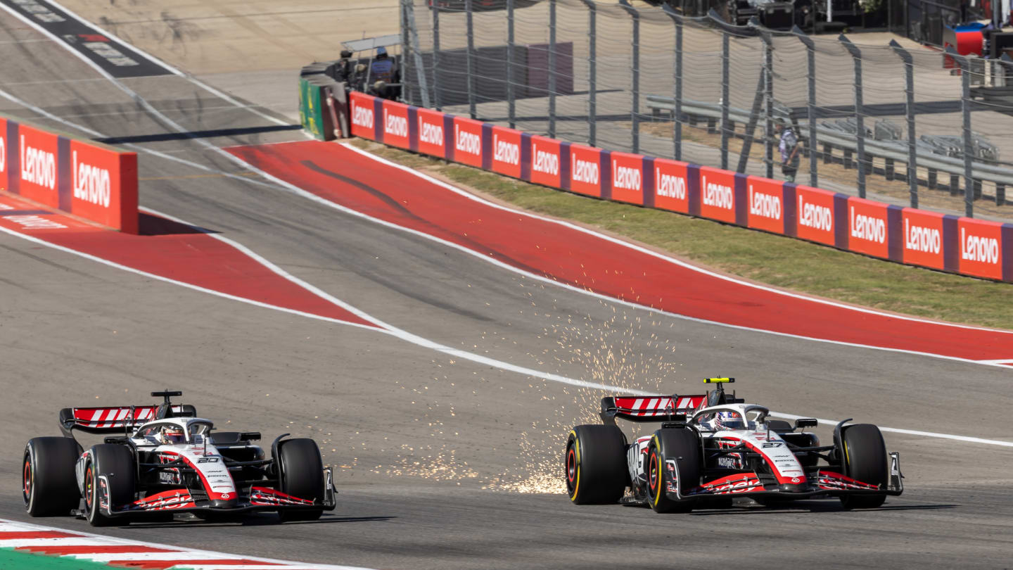 AUSTIN, TX - OCTOBER 22: MoneyGram HAAS F1 Team driver Kevin Magnussen (20) of Denmark and