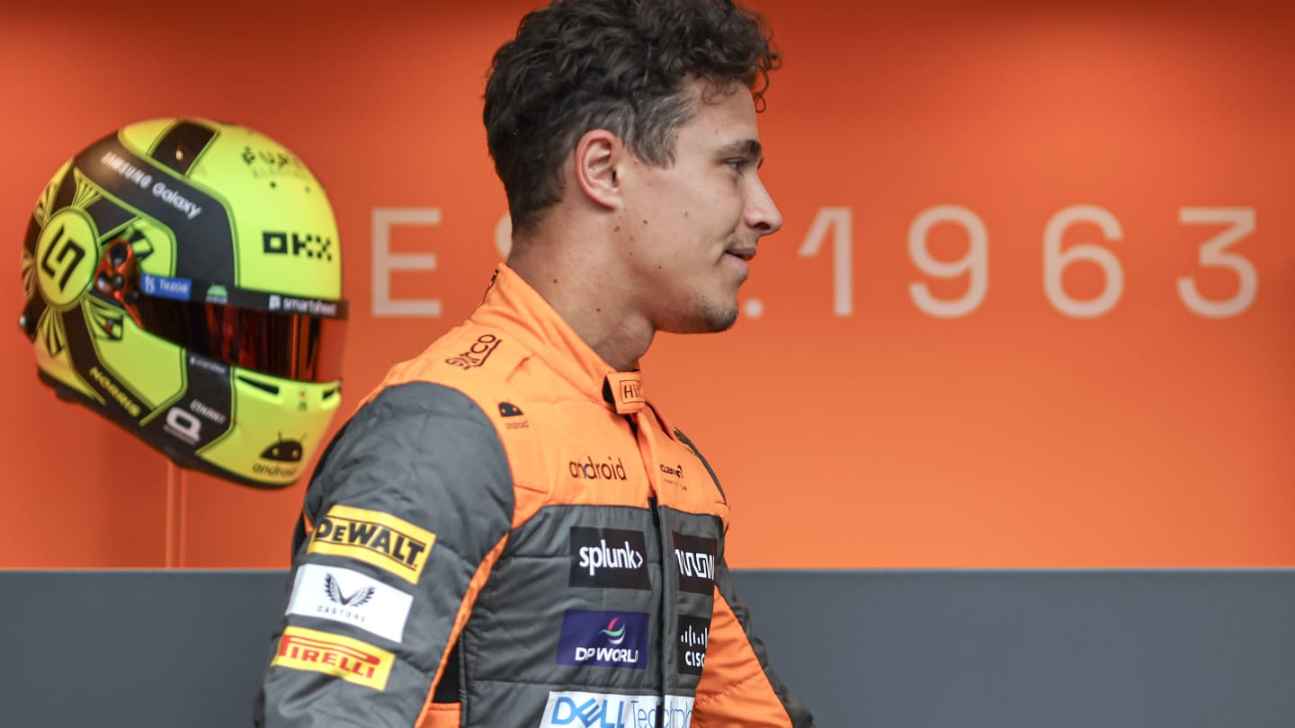 SPA, BELGIUM - JULY 27: Lando Norris of Great Britain and McLaren F1 Team during previews ahead of