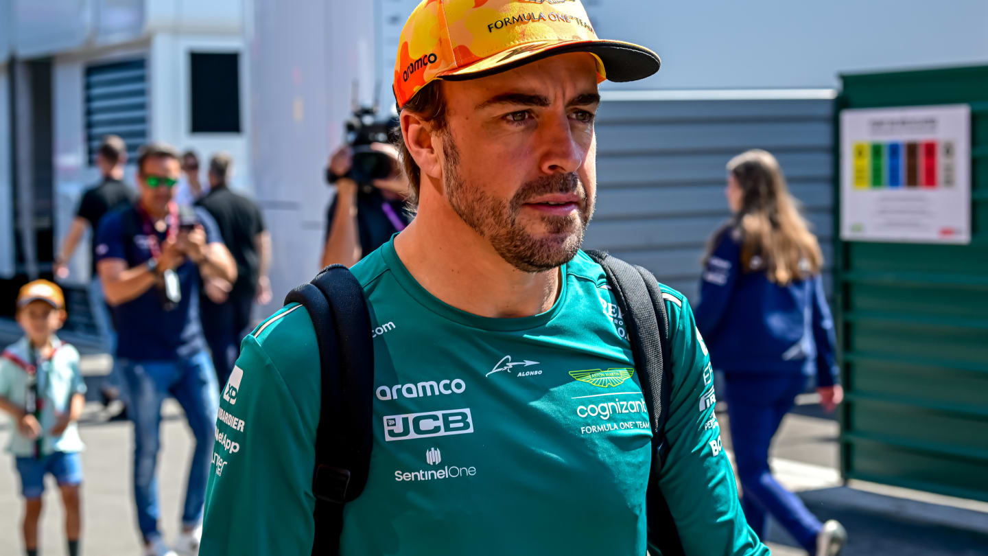 BARCELONA, SPAIN - JUNE 02: Fernando Alonso of Spain and Aston Martin F1 Team prepares to drive on