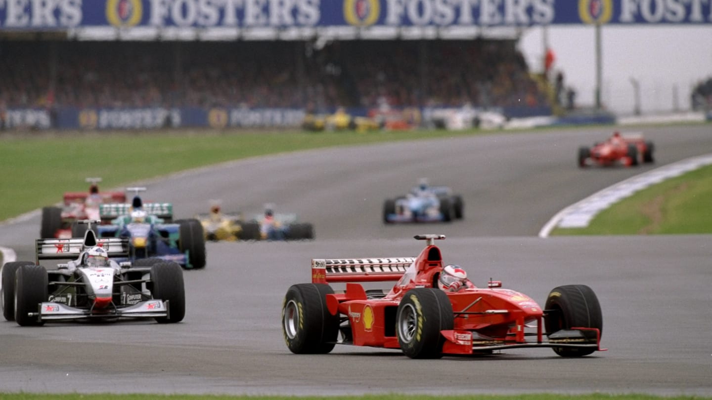12 Jul 1998:  Michael Schumacher of Germany in action in his Ferrari during the British Grand Prix