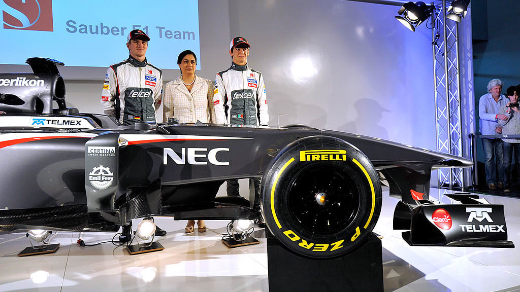 SAKHIR, BAHRAIN - APRIL 21:  Sauber F1 Chief Executive Monisha Kaltenborn is seen on the pitwall