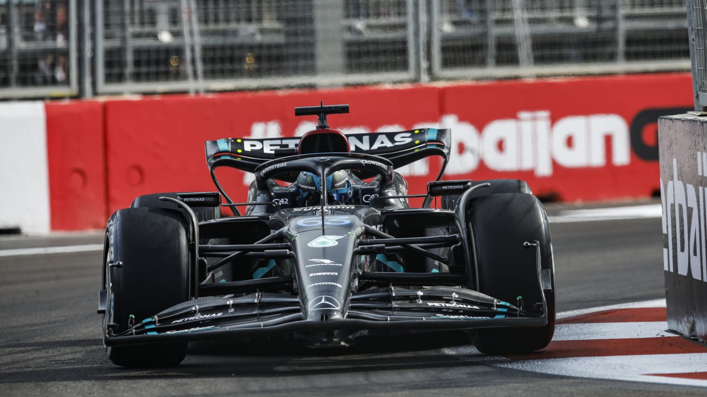 63 George Russell of United Kingdom, Mercedes - AMG PETRONAS, W14 - Mercedes, action during the