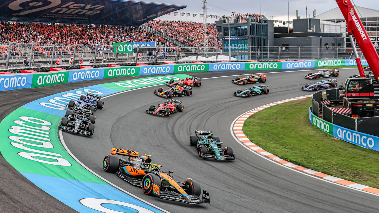 Lando Norris of Great Britain driving the car no 4 a Mercedes MCL60 of McLaren F1 Team on truck