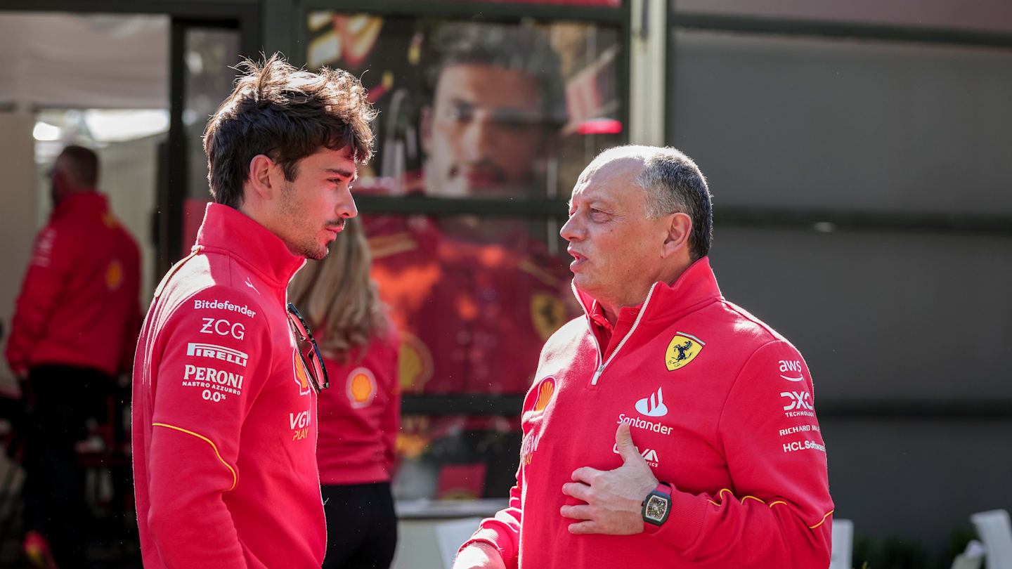 MELBOURNE, AUSTRALIA - 2024/03/21: Charles Leclerc of Monaco and Scuedria Ferrari team principal