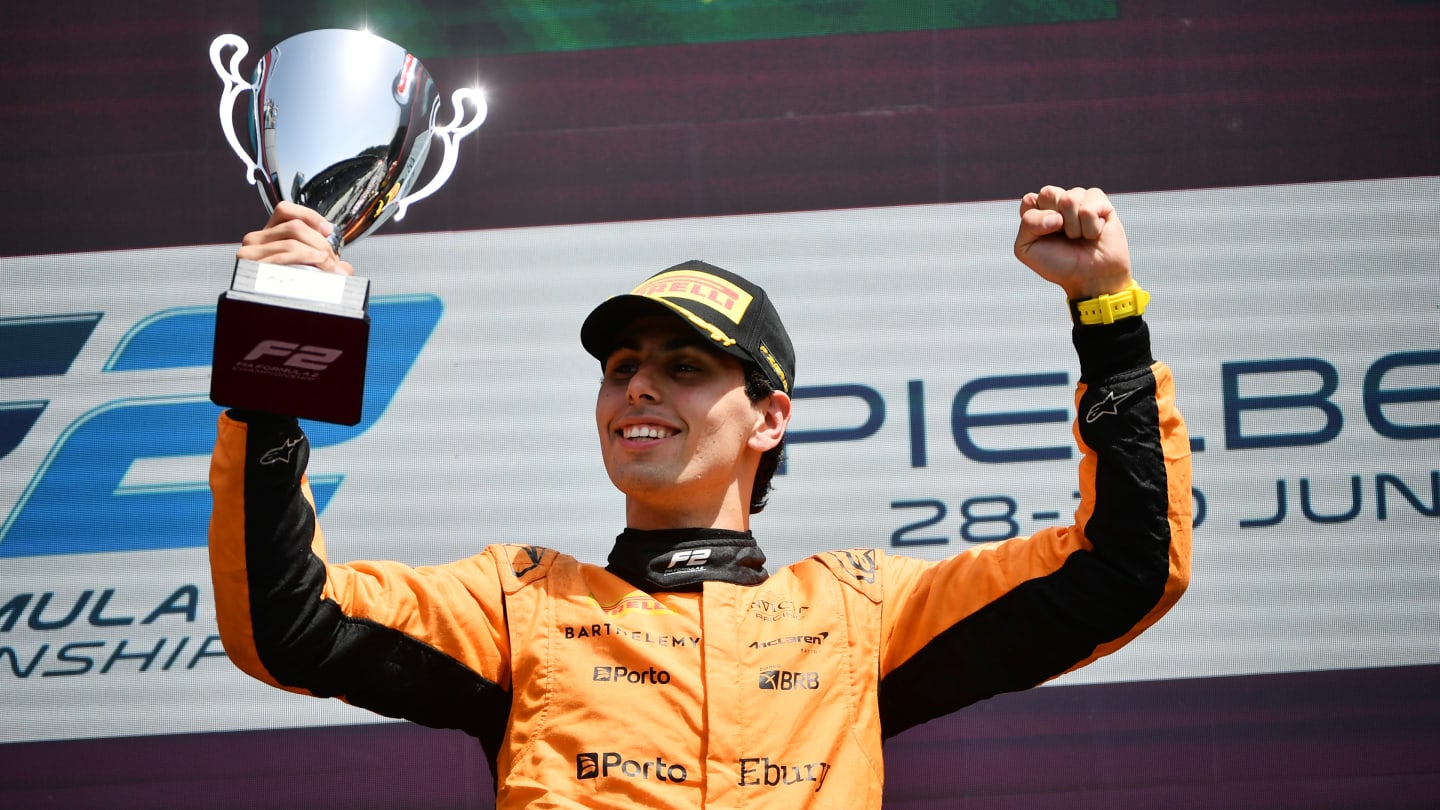 SPIELBERG, AUSTRIA - JUNE 30: Race winner Gabriel Bortoleto of Brazil and Invicta Racing (10)