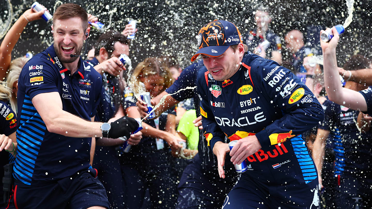 BARCELONA, SPAIN - JUNE 23: Race winner Max Verstappen of the Netherlands and Oracle Red Bull