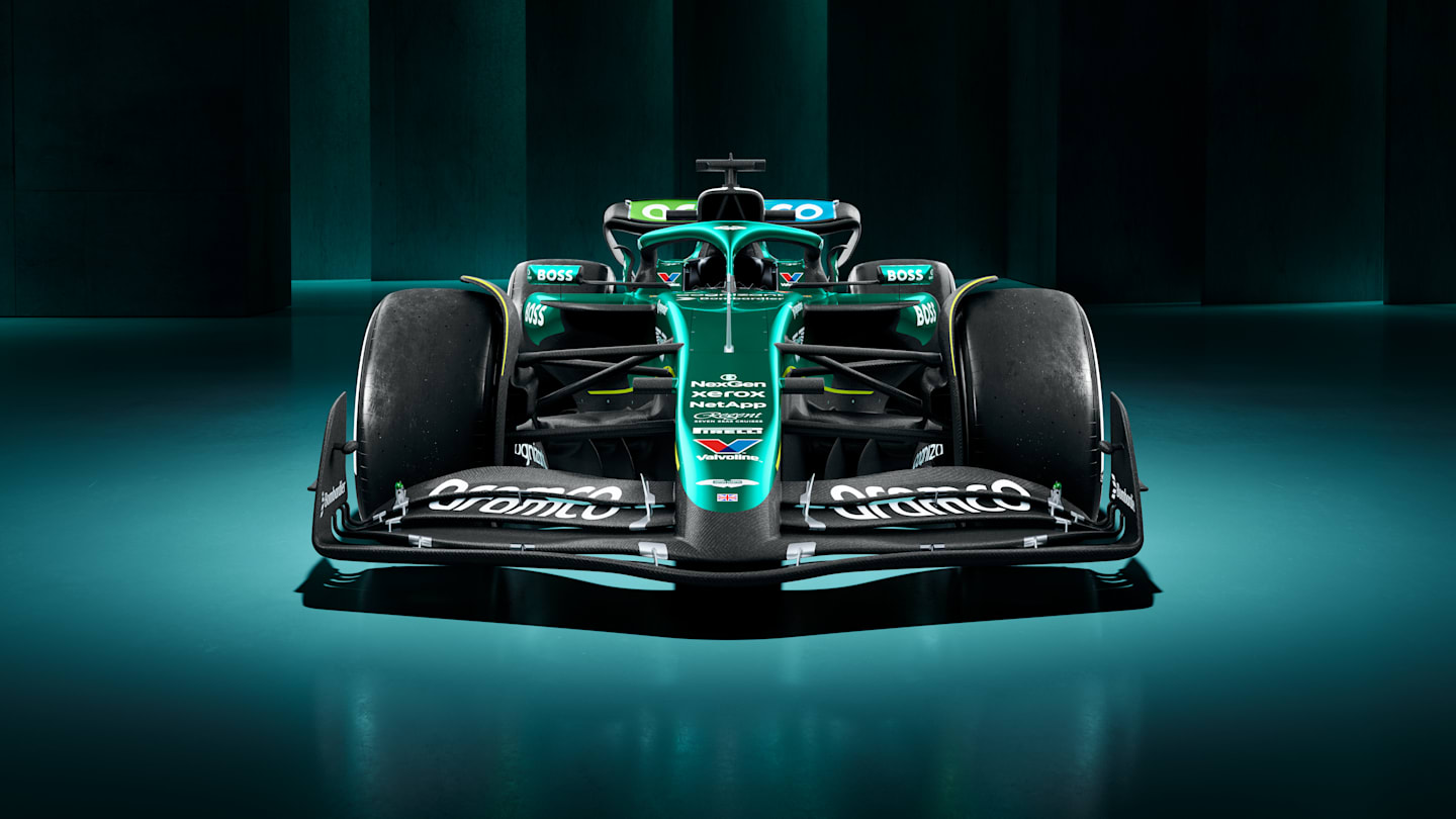 CGI static renders of the AMR25 reveal, Feb 23, 2025.