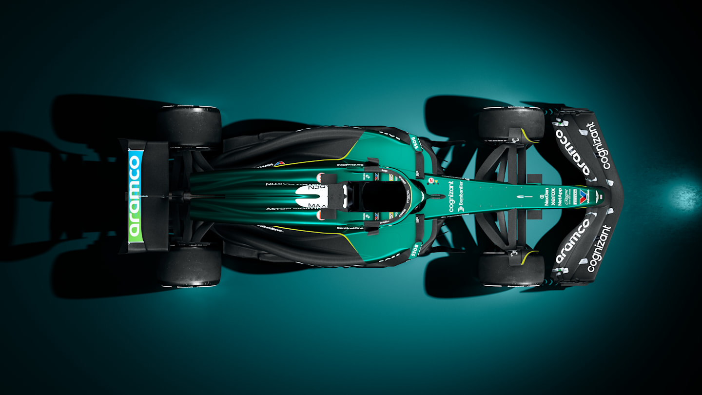 CGI static renders of the AMR25 reveal, Feb 23, 2025.