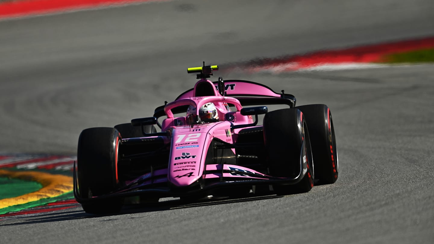 BARCELONA, SPAIN - FEBRUARY 26: Kush Maini of India and DAMS Lucas Oil (12) drives on track during