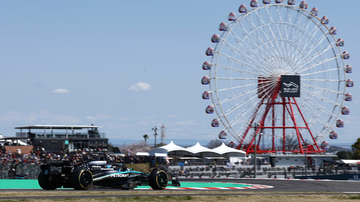 SUZUKA, JAPAN - APRIL 04: George Russell of Great Britain driving the (63) Mercedes AMG Petronas F1