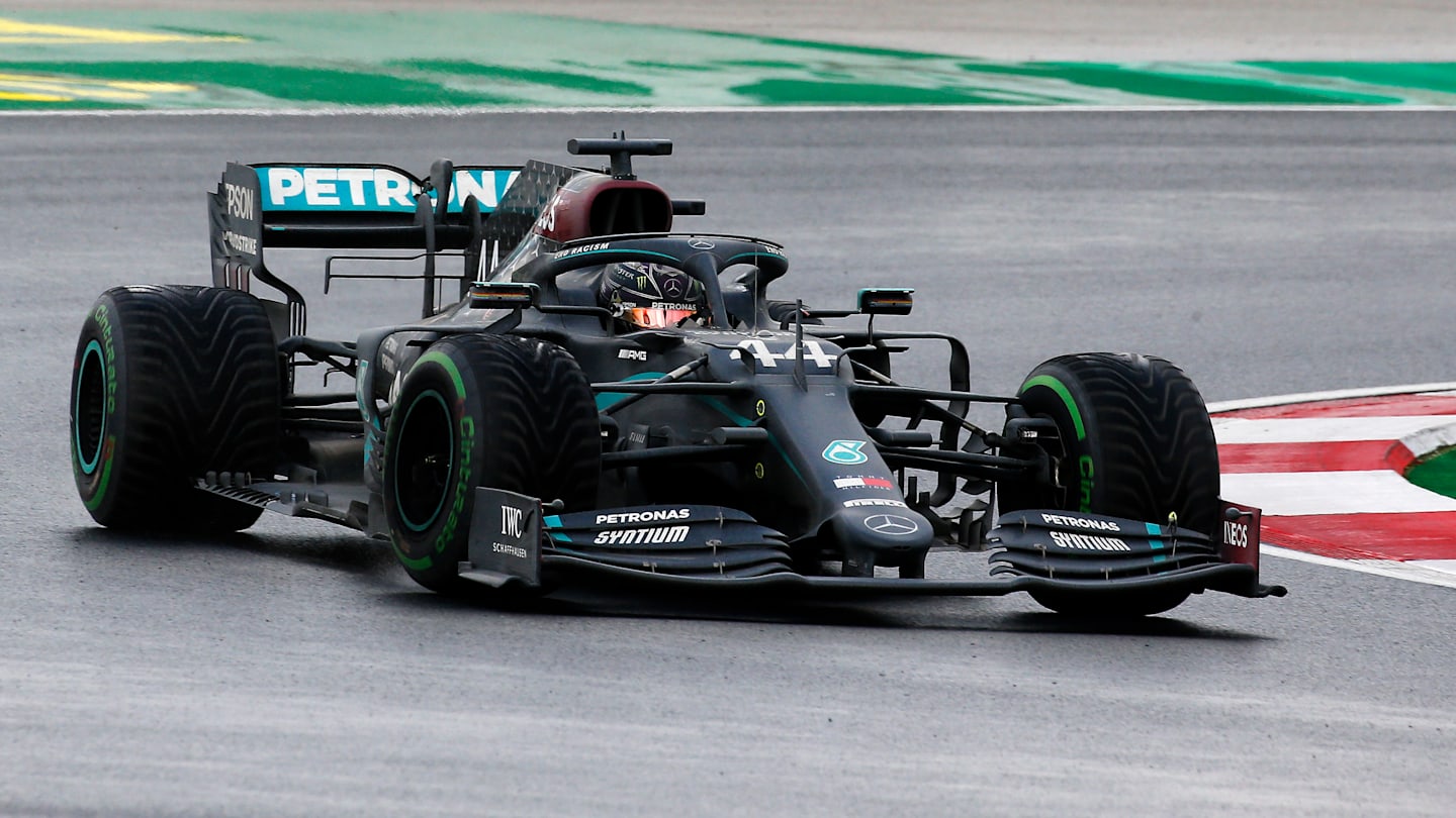 ISTANBUL, TURKEY - NOVEMBER 15: Lewis Hamilton of Great Britain driving the (44) Mercedes AMG