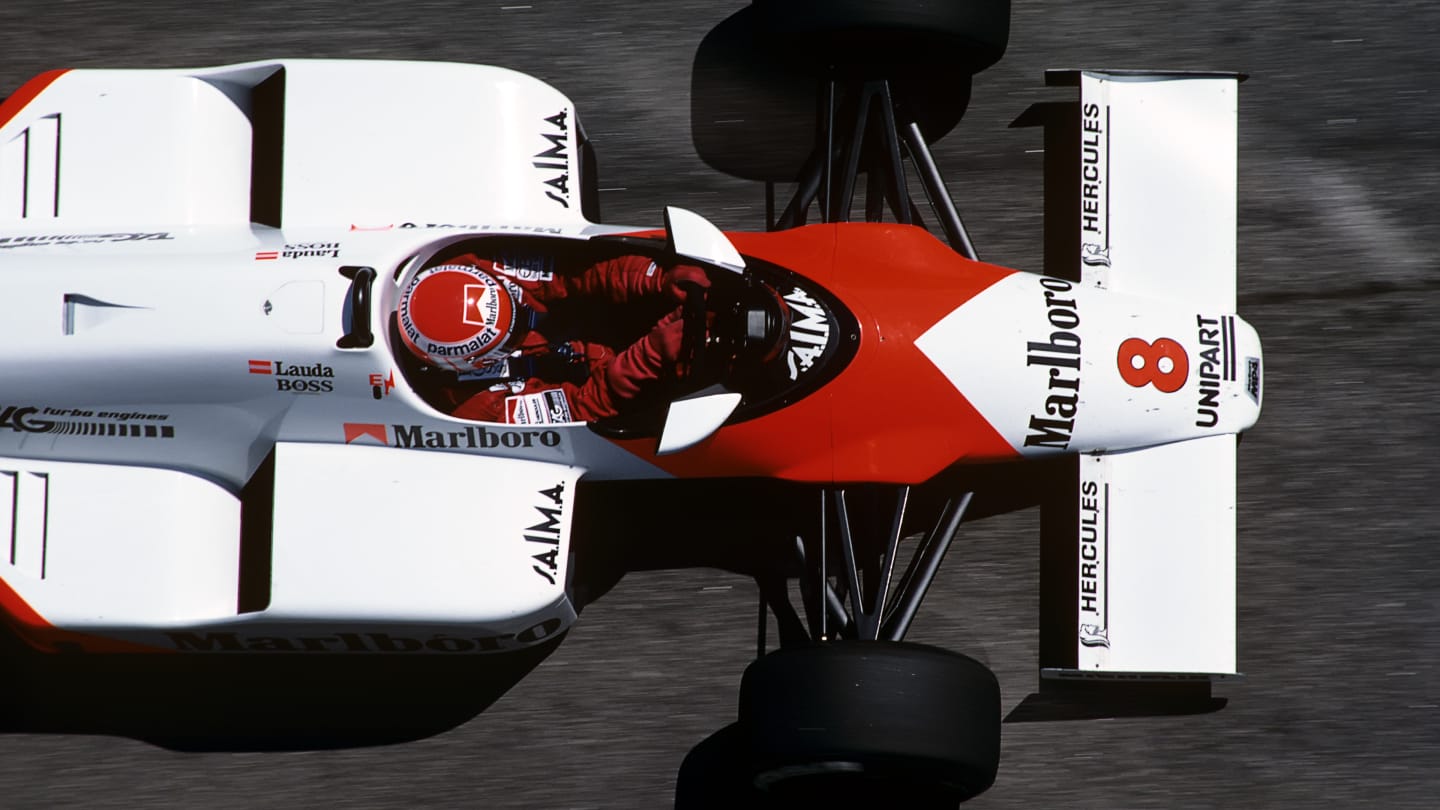 Niki Lauda, McLaren-TAG MP4/2, Grand Prix of Brazil, Interlagos, 25 March 1984. (Photo by