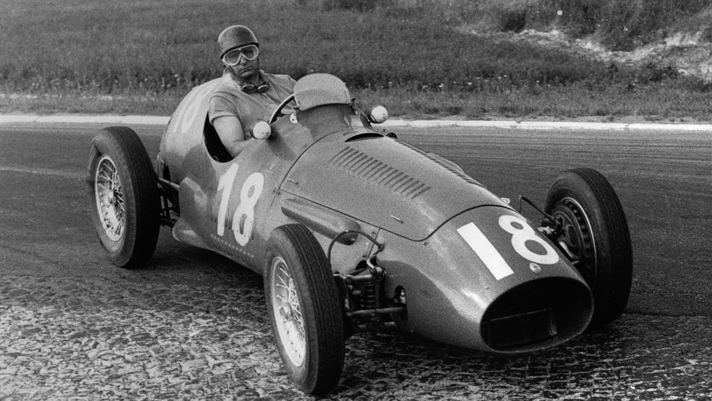 Juan Manuel Fangio, Maserati A6GCM, Grand Prix of France, Reims, 05 July 1953. (Photo by Bernard