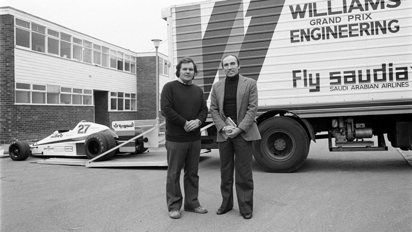 Patrick Head (GBR) (Left) and Frank Williams (GBR) at the launch of the Williams FW06 at their new
