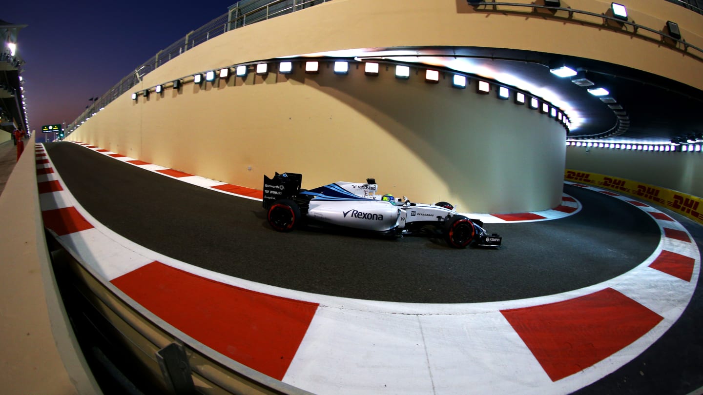 ABU DHABI, UNITED ARAB EMIRATES - NOVEMBER 28:  Felipe Massa of Brazil and Williams drives during