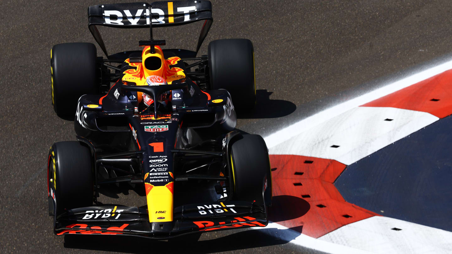 BAKU, AZERBAIJAN - APRIL 28: Max Verstappen of the Netherlands driving the (1) Oracle Red Bull