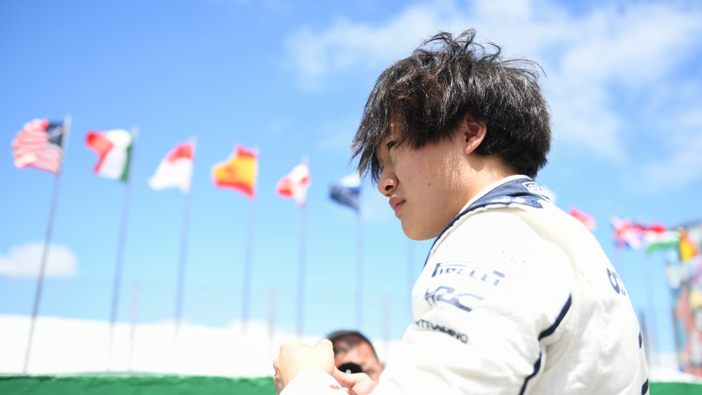 SAO PAULO, BRAZIL - NOVEMBER 05: Yuki Tsunoda of Japan and Scuderia AlphaTauri looks on, on the