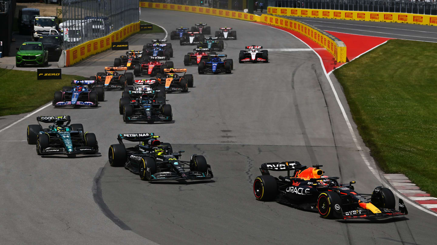 MONTREAL, QUEBEC - JUNE 18: Max Verstappen of the Netherlands driving the (1) Oracle Red Bull