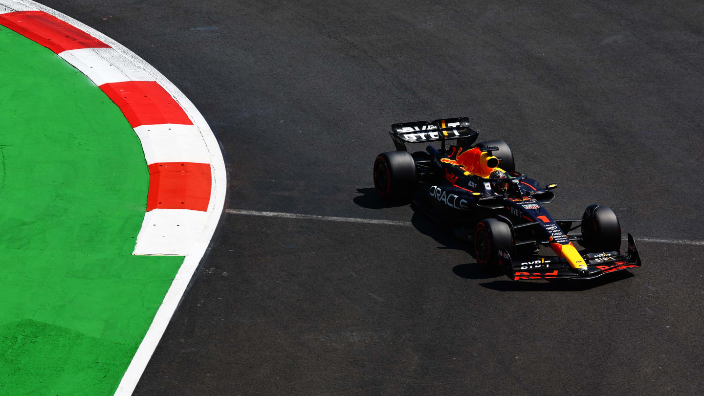 MEXICO CITY, MEXICO - OCTOBER 28: Max Verstappen of the Netherlands driving the (1) Oracle Red Bull
