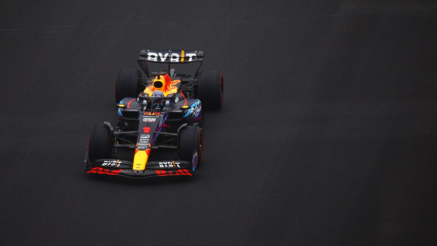MIAMI, FLORIDA - MAY 06: Max Verstappen of the Netherlands driving the (1) Oracle Red Bull Racing